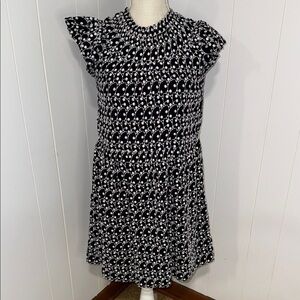 LOFT Black and White Midi Dress